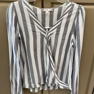 Striped grey and white blouse